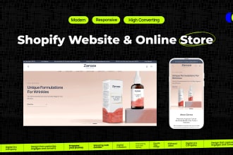 do shopify website design or redesign ecommerce online store