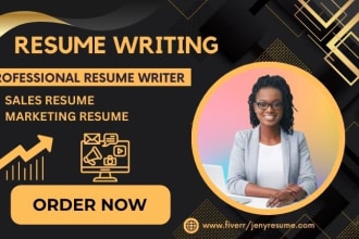 write edit sales, marketing resume cover letter and linkedin and resume writing