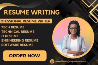 write edit ats compliant IT, software, technical engineering resume cover letter