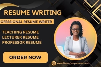 write a professional teaching, lecturer, academic resume and cover letter