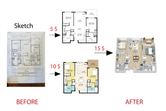 make floor plan for you or your architectural projects in 4 hours
