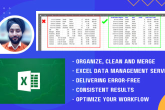 separate, clean, merge the data in ms excel