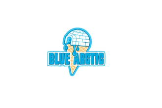 design blue arctic ice cream shop fun logo