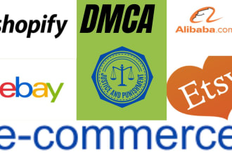 remove copyright content from shopify,ebay,etsy and alibaba under dmca