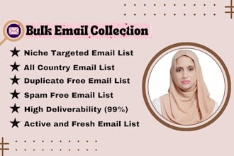 collect active and valid niche targeted bulk email list for email marketing
