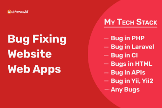 fix any PHP, laravel, codeigniter, or yii errors and bugs website developer