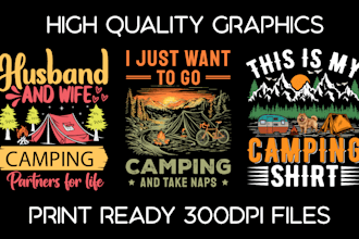 design camping adventure outdoor hiking tshirt or logo
