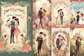 make couple illustrations in any style