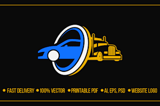 do truck, logistic trucking, cargo and transport logo design in 12hrs