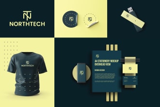 design logo, app icon and brand identity with high end branding kit