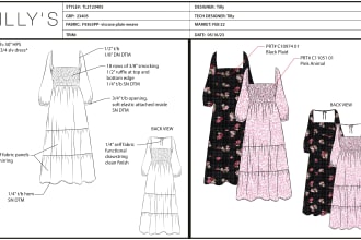 create fashion tech packs, technical sketches, design detail sheets