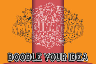 do all kind of cute kawaii doodle illustration, icon, sticker, doodle patterns