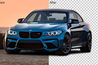 automotive car background remove, car interior retouched in photoshop editing