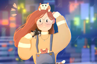 draw cute aesthetic character, avatar or fanart