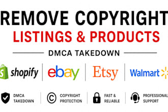 remove copyright listening products to shopify ebay esty walmart under dmca