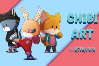 draw chibi cartoon fanart,original character,photo,etc