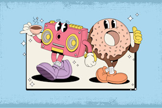 classic vintage retro style mascot cartoon character illustration