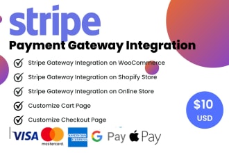 integrate stripe payment gateway in your website at 10 usd