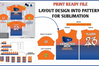 layout custom designs into patterns for sublimation print