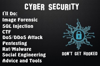 cyber security work like image forensic pentesting social engineering and so on
