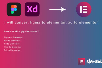 convert figma to elementor, xd to elementor
