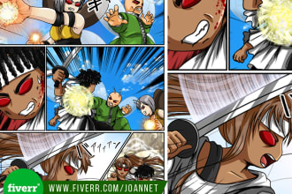 create a manga comic with a storyboard based on your story