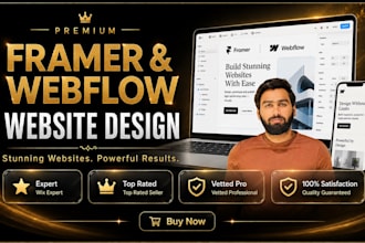 design or develop modern framer or webflow website or do figma to framer