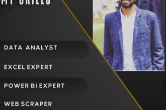 be your data analyst, excel and power bi expert