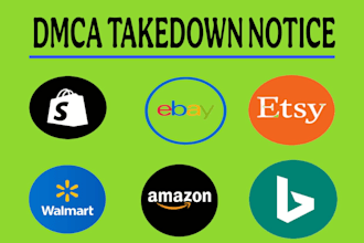 takedown copyright listings shopify,etsy,ebay, aliexpress, alibaba under dmca