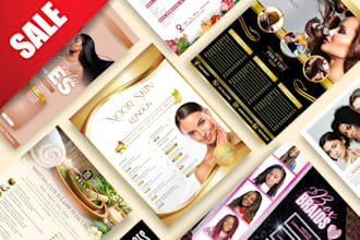 design spa menu beauty salon pricelist sell sheet service pricelist, sheet flyer