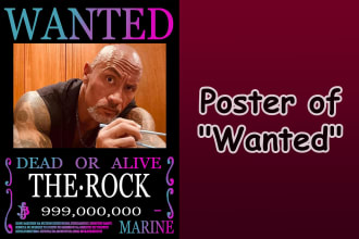 design an epic one piece wanted poster