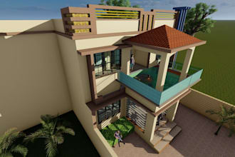 design your architectural 3d exterior modeling and rendering