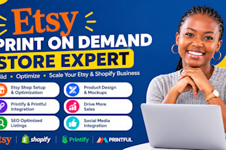 setup etsy and shopify print on demand store with printify and printful