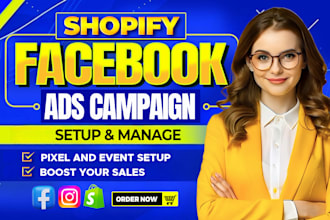 setup shopify facebook ads campaign, instagram ads, fb marketing, fb advertising