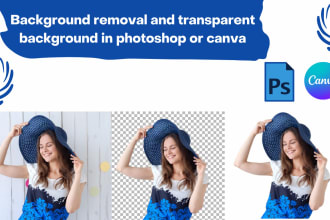do photo background removal and transparent in photoshop or canva