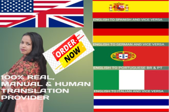 manually translate spanish, german, italian, portuguese and thai