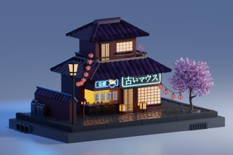 create lowpoly game ready 3d props and assets for your game