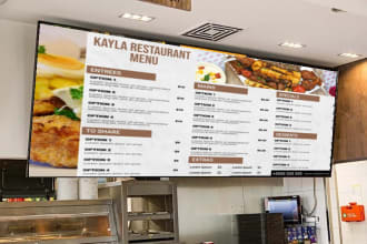 minimalist professional food menu restaurant, ice cream tv