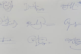 create custom signature logo design with scripted and cursive handwriting