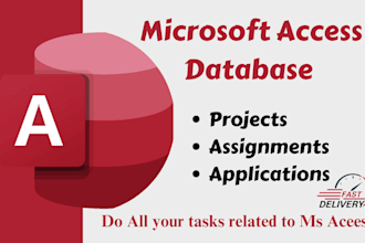 develop microsoft access database, assignments and projects
