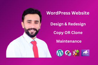 design, redesign, copy, clone or duplicate any site to wordpress website