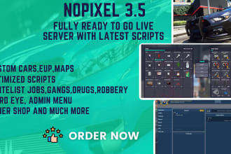 sell fivem ready made roleplay server with custom scripts cars and mlos
