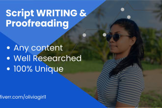 write youtube scripts and proofreading