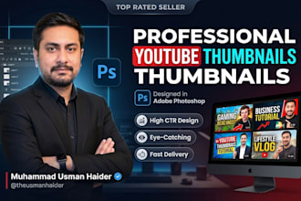 design professional youtube thumbnails in adobe photoshop