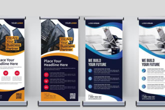 design roll up and retractable banner design in 4 hours