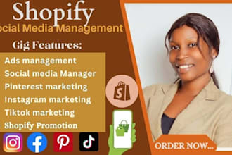 do shopify social media marketing, facebook and instagram manager