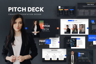 create a pitch deck presentation design in powerpoint or google slides