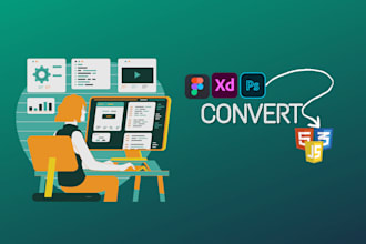 convert your design from figma or xd to HTML, CSS and js
