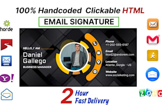 create HTML email signature or clickable html email signature outlook signature