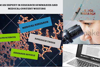assist in research summaries and medical content writing